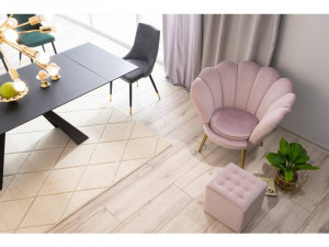 MASA EXTENSIBILA DINING, NEGRU MAT, 160/240 CM, BLAT DIN STICLA SECURIZATA SI PICIOARE DIN METAL, STIL MODERN - Img 6