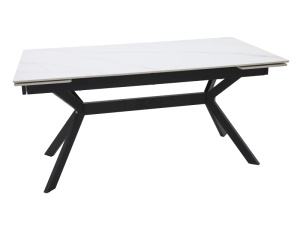 MASA EXTENSIBILA IMPERIA, 160/220 CM, ALB MAT/NEGRU MAT, DIN CERAMICA SI METAL, STIL MODERN - Img 2