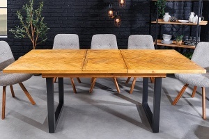 MASA EXTENSIBILA, MOSAIK 120- 160CM, FURNIR LEMN DE PIN RECICLAT SI METAL, ASPECT MARO NATUR, ARTIM GROUP SELECTION - Img 8
