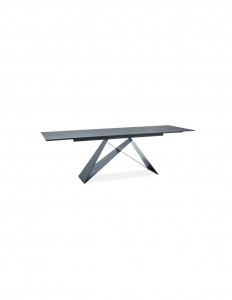 MASA EXTENSIBILA, NEGRU MAT, 160/240 CM, BLAT DIN STICLA SECURIZATA SI PICIOARE DIN METAL, STIL MODERN - Img 8