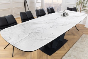 MASA EXTENSIBILA, PAPILLON 180/260CM, DIN CERAMICA/STICLA MARMURA ALBA SI METAL, ARTIM GROUP SELECTION - Img 2