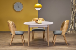 MASA EXTENSIBILA PIVOT, 102/142 CM, CASMIR/NATURAL, DIN PAL LAMINAT SI LEMN MASIV DE FAG, STIL MODERN - Img 2