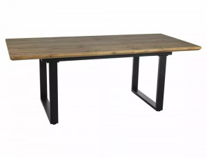 MASA EXTENSIBILA UMBERTO II, 160/240 CM, STEJAR ARTISAN/NEGRU, BLAT DIN MDF SI PICIOARE DIN METAL, STIL MODERN - Img 4