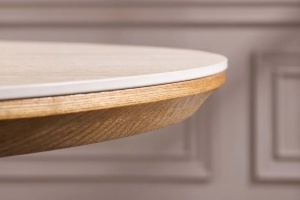 Masă extensibilă UNIQUE (160–200 cm) cu aspect de stejar și blat ceramic din travertin - Img 6