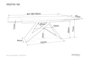 MASA EXTENSIBILA WESTIN OSSIDO, 160/240 CM, MARO/NEGRU MAT, DIN CERAMICA, STICLA SI METAL, STIL MODERN - Img 10