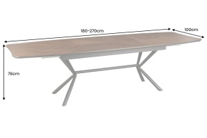 MASA EXTESIBILA DE MARI DIMENSIUNI, GRANDEZZA 180- 270CM, FURNIR LEMN DE NUC SI METAL, ASPECT NUC, ARTIM GROUP SELECTION - Img 5