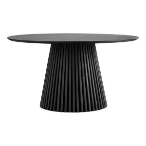 MASA ROTUNDA OSAKA ø140x75 cm, REALIZATA DIN FURNIR SI MDF, CULOARE NEGRU, HOUSE NORDIC - Img 3