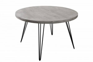 MASA ROUNDA SCORPION 120CM, LEMN MASIV DE SALCAM SI METAL, DESIGN INDUSTRIAL - Img 1