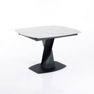 MASA SUFRAGERIE EXTENSIBILA 105/165CM, TWISTED MARBLE, COD 5536, STIL MODERN, REALIZAT DIN METAL SI CERAMICA - Img 1