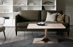 MASUTA CAFEA EMERA 90CM, REALIZATA DIN METAL SI TRAVERTIN, CULOARE NATUR/BRONZ, GINER Y COLOMER - Img 2