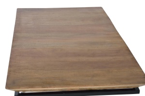 MASUTA CAFEA LAGUNA 100CM, REALIZATA DIN LEMN DE MANGO SI METAL, CULOARE NATUR/NEGRU, GINER Y COLOMER - Img 3