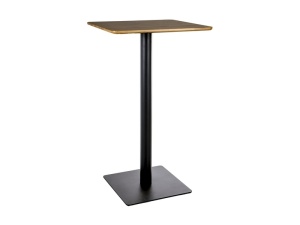 MASUTA DE BAR BT-006 STEJAR ARTISAN/NEGRU, 60X60, CU BLAT DIN MDF SI FURNIR