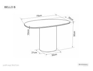 MASUTA DE CAFEA BELLO B, 75CM, ALB LUCIOS/CUPRU, BLAT DIN STICLA, CERAMICA SI METAL, STIL MODERN - Img 5