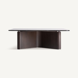 MASUTA DE CAFEA BRANSBY 100CM, LEMN DE FRASIN SI STICLA SECURIZATA, STIL CONTEMPORAN, VICAL HOME - Img 2