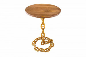 MASUTA DE CAFEA, CHAIN 55CM, METAL SI LEMN, COD 42233, DESIGN MODERN - Img 5