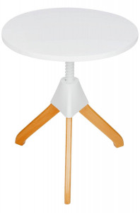 MASUTA DE CAFEA CU INALTIME REGLABILA, JERRY ALB/NATURAL, DIN POLIPROPILENA SI MDF, STIL INDUSTRIAL - Img 3