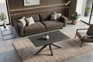 MASUTA DE CAFEA GALAXIE 100CM, DIN METAL SI CERAMICA, CULOARE GRI/NEGRU, INVICTA INTERIOR - Img 3