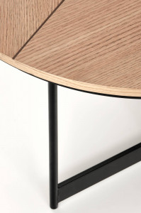 MASUTA DE CAFEA KARIDA, STEJAR/NEGRU, DIN MDF, FURNIR NATURAL SI METAL, STIL MODERN - Img 8
