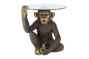 MASUTA DE CAFEA, KING APE 65CM, DIN POLIRASINA SI STICLA, CULOARE NEAGRA, REALIZATA MANUAL, ARTIM GROUP SELECTION - Img 2
