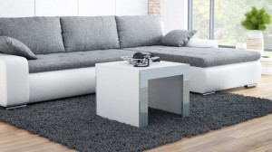 MASUTA DE CAFEA LIVING TESS KWADRAT ALB/GRI DESIGN MODERN CM