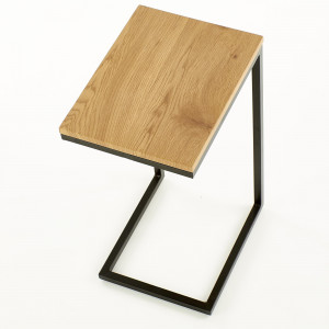 MASUTA DE CAFEA NISA, STEJAR/NEGRU, DIN MDF FURNIRUIT SI METAL, STIL MODERN, HALMAR - Img 2