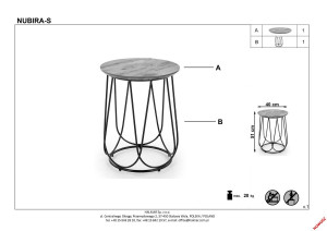 MASUTA DE CAFEA NUBIRA S, NUC/NEGRU, DIN MDF LAMINAT SI METAL, STIL MODERN - Img 2