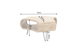 MASUTA DE CAFEA ORGANIC LIVING 70CM, REALIZATA DIN LEMN DE MANGO, CULOARE NATUR, INVICTA INTERIOR - Img 7