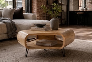 MASUTA DE CAFEA ORGANIC LIVING 90CM, REALIZATA DIN LEMN DE MANGO, CULOARE NATUR, INVICTA INTERIOR - Img 2