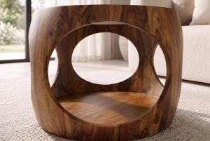 MASUTA DE CAFEA ORGANIC LOOP 60CM, REALIZATA DIN LEMN DE TRANDAFIR, DE CULOARE MARO, ARTIM GROUP SELECTION - Img 6