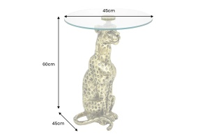 MASUTA DE CAFEA, PANTHER, 60CM, BLAT DIN STICLA SI METAL, AURIU, ARTIM GROUP SELECTION - Img 3