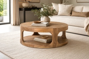 MASUTA DE CAFEA PISTOIA 100CM, REALIZATA DIN LEMN DE TEC, CULOARE NATUR, GINER Y COLOMER