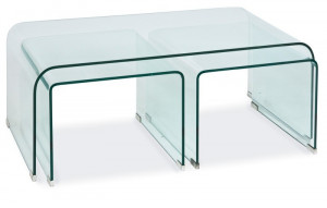 MASUTA DE CAFEA PRIAM A, 120 CM, TRANSPARENTA, DIN STICLA SECURIZATA, STIL MODERN - Img 2