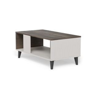 MASUTA DE CAFEA RANDOM 2 LAW-1, 92 CM, CASMIR/NUC/NEGRU, DIN MDF FURNIRUIT, POLIPROPILENA SI METAL, STIL MODERN - Img 2