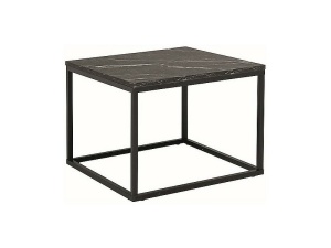 MASUTA DE CAFEA ROSSI B, 60 CM, EFECT DE MARMURA NEAGRA/NEGRU, BLAT DIN PAL LAMINAT SI CADRU DIN METAL, STIL MODERN
