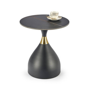 MASUTA DE CAFEA SCALITA, EFECT DE MARMURA NEAGRA/NEGRU/AURIU, DIN CERAMICA SI METAL, STIL MODERN