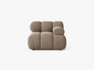 MODUL CANAPEA BELLIS, PE DREAPTA, CAPPUCCINO, CU TAPITERIE DIN CATIFEA BLUVEL, MICADONI