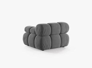 MODUL CANAPEA BELLIS, PE DREAPTA, GRI DESCHIS, CU TAPITERIE DIN CATIFEA VENUS, MICADONI - Img 3