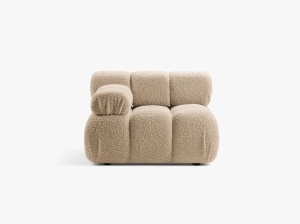 MODUL CANAPEA BELLIS, PE STANGA, NISIPIU, CU TAPITERIE DIN TEXTIL BOUCLE ROLF, MICADONI