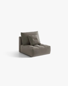 MODUL CANAPEA BLOOM, GRI, 95X97 CM, CU TAPITERIE DIN TEXTIL CATIFEA CASINO, MICADONI - Img 2