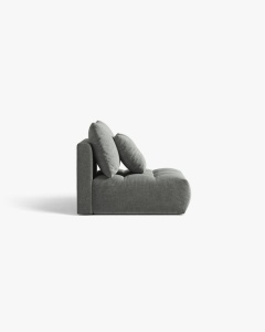 MODUL CANAPEA BLOOM, GRI INCHIS, 95X97 CM, CU TAPITERIE DIN TEXTIL STRUCTURAT WIND, MICADONI - Img 3
