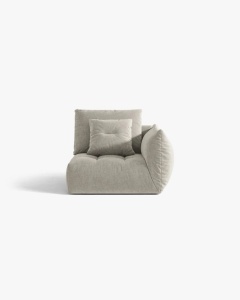 MODUL CANAPEA BLOOM, PE DREAPTA, GRI DESCHIS, 116X97 CM, CU TAPITERIE DIN TEXTIL STRUCTURAT WIND, MICADONI