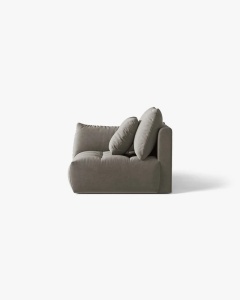 MODUL CANAPEA BLOOM, PE STANGA, GRI, 116X97 CM, CU TAPITERIE DIN TEXTIL CATIFEA CASINO, MICADONI - Img 3