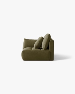 MODUL CANAPEA BLOOM, PE STANGA, VERDE DESCHIS, 116X97 CM, CU TAPITERIE DIN TEXTIL CATIFEA CASINO, MICADONI - Img 3
