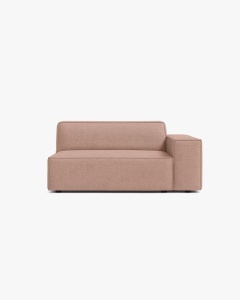MODUL CANAPEA/COLTAR JODIE, 122X99 CM, ROZ PUDRAT, PE DREAPTA, TAPITAT CU TAPITERIE DIN TEXTIL STRUCTURAT LIBERTY, MICADONI