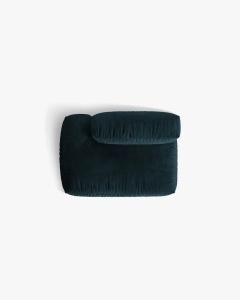 MODUL CANAPEA/COLTAR MARTINA, 133X106 CM, PE STANGA, ALBASTRU INCHIS, TAPITAT CU TAPITERIE DIN TEXTIL CATIFEA VOGUE, MICADONI - Img 4