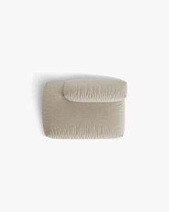 MODUL CANAPEA/COLTAR MARTINA, 133X106 CM, PE STANGA, BEJ DESCHIS, TAPITAT CU TAPITERIE DIN TEXTIL STRUCTURAT BOSTON, MICADONI - Img 4