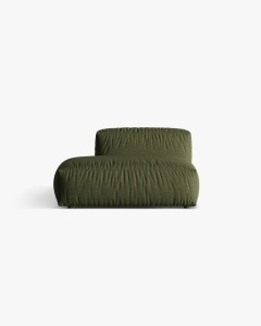 MODUL CANAPEA/COLTAR MARTINA, 133X106 CM, PE STANGA, VERDE, TAPITAT CU TAPITERIE DIN TEXTIL STRUCTURAT BOSTON, MICADONI
