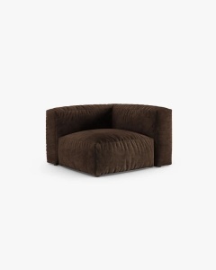 MODUL CANAPEA/COLTAR MARTINA, 76X98 CM, CIOCOLATIU, TAPITAT CU TAPITERIE DIN TEXTIL CATIFEA VOGUE, MICADONI - Img 2