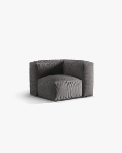 MODUL CANAPEA/COLTAR MARTINA, 76X98 CM, GRI, TAPITAT CU TAPITERIE DIN TEXTIL CATIFEA VOGUE, MICADONI - Img 2
