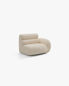 MODUL CANAPEA/COLTAR NEO, PE DREAPTA, BEJ DESCHIS, 110X100 CM, TAPITAT CU TAPITERIE DIN TEXTIL CHENILLE SILENCIO, MICADONI - Img 2